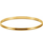 14K Yellow 4 mm Grooved Bangle Bracelet - BRC81102932P