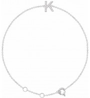 14K White .05 CTW Diamond Initial K 6-7 Bracelet - 65268960011P