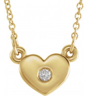 14K Yellow .03 CTW Diamond Heart 16 Necklace - 86335601P