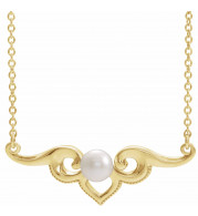 14K Yellow Freshwater Cultured Pearl Bar 18 Necklace - 86940606P