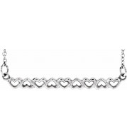 14K White Heart Bar 16-18 Necklace - 86769600P