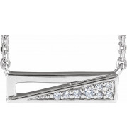 14K White .05 CTW Diamond Bar 18 Necklace - 65349960000P