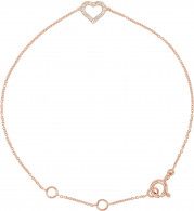 14K Rose .06 CTW Diamond Heart 7 Bracelet - 68636102P