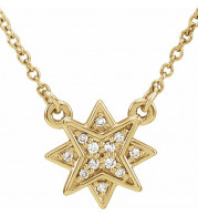 14K Yellow .04 CTW Diamond Star 16-18  Necklace - 86436601P