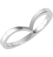 14K White V Ring - 42154742P