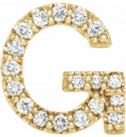 14K Yellow .06 CTW Diamond Single Initial G Earring - 867976031P