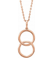 14K Rose Interlocking Circle 18 Necklace - 86594602P