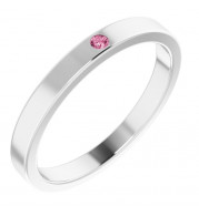 14K White Pink Tourmaline Stackable Family Ring - 716226036P