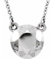 14K White Faceted Design Circle 16.5 Necklace - 86232101P