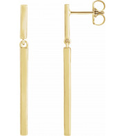 14K Yellow 25.9x1.8 mm Articulated Bar Earrings - 87195100P