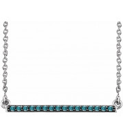 14K White 1/6 CTW Blue Diamond Bar 18 Necklace - 6517386003P