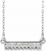 14K White/Yellow .08 CTW Diamond Rope Bar 16-18 Necklace - 86660610P