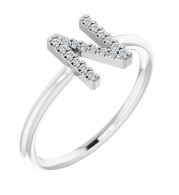 14K White .08 CTW Diamond Initial N Ring - 1238346065P