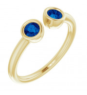 14K Yellow Blue Sapphire Two-Stone Ring - 7189360005P