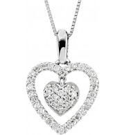 14K White 1/4 CTW Diamond Heart 18 Necklace - 67020101P