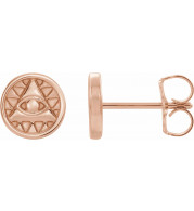 14K Rose Eye of Providence Earrings - 87026602P