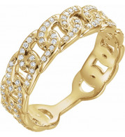 14K Yellow 1/4 CTW Diamond Stackable Chain Link Ring - 123098601P
