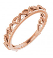 14K Rose Stackable Crown Ring - 51891103P