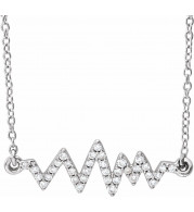 14K White 1/6 CTW Diamond Heartbeat 16-18 Necklace - 65214660001P
