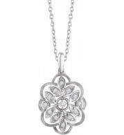 14K White 1/6 CTW Diamond 16-18 Necklace - 65260160000P