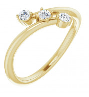 14K Yellow 1/5 CTW Diamond Three-Stone Bypass Ring - 123822601P