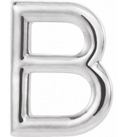 14K White Single Initial B Earring - 86800107P