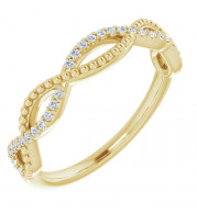 14K Yellow 1/8 CTW Diamond Infinity-Inspired Beaded Anniversary Band - 123115601P