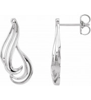 14K White Freeform Earrings - 803936000P