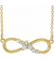 14K Yellow 1/8 CTW Diamond Infinity-Inspired Bar 18 Necklace - 86875616P
