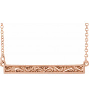 14K Rose Sculptural-Inspired Bar 16-18 Necklace - 86703602P