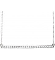 14K White 1/3 CTW Diamond Bar 16-18 Necklace - 65108460004P