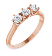 14K Rose 1/2 CTW Diamond Three-Stone Anniversary Band - 123903606P