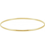 14K Yellow 2 mm Half Round Bangle 7 1/2 Bracelet - BRC111647P