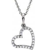 14K White 1/10 CTW Diamond 16 Necklace - 85863101P