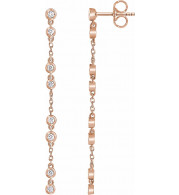 14K Rose 1/3 CTW Diamond Chain Earrings - 65234060002P