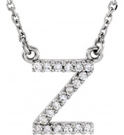 14K White Initial Z .08 CTW Diamond 16 Necklace - 67311125P
