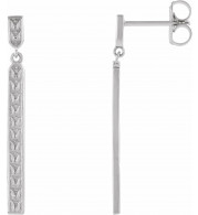 Platinum 29x2.4 mm Sculptural Bar Earrings - 86791603P