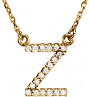 14K Yellow Initial Z .08 CTW Diamond 16 Necklace - 67311151P