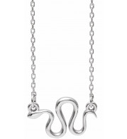 14K White Snake 16-18 Necklace - 86613600P