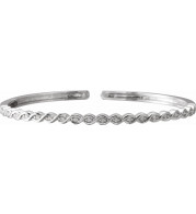 14K White 1/6 CTW Diamond Stackable Bangle Bracelet - 65290460001P