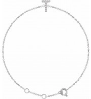 14K White .05 CTW Diamond Initial T 6-7 Bracelet - 65268960020P