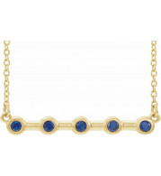 14K Yellow Blue Sapphire Bezel-Set 16 Bar Necklace - 868406056P