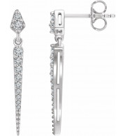 14K White 1/4 CTW Diamond Dangle Earrings - 65267360001P