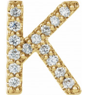 14K Yellow .05 CTW Diamond Single Initial K Earring - 867976051P