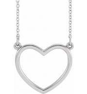 14K White 17x15.8 mm Heart 16 Necklace - 85874101P