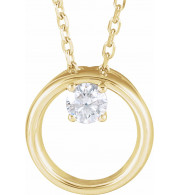 14K Yellow 1/10 CTW Diamond Circle 16-18 Necklace - 86689606P