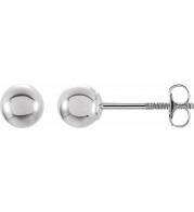 14K White 4 mm Ball Stud Earrings - 2393260014P