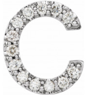 14K White .05 CTW Diamond Single Initial C Earring - 867976010P