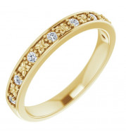 14K Yellow 1/6 CTW Diamond Floral Anniversary Band - 124186601P