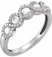14K White 1/2 CTW Diamond Anniversary Band - 652707100P